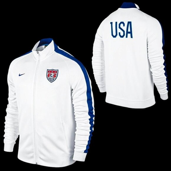 Nike Team USA US Men’s National Team USMNT Soccer Track Jacket White Logo Small - Picture 1 of 11